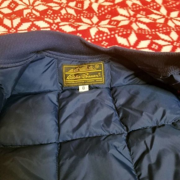 Vintage Eddie Bauer Down Blue Bubble Quilted Vest - Picture 3 of 7